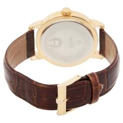 Aigner Silver Gold Plated Stainless Steel Leather Cortina A26000 Men's Wristwatch 42 mm