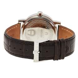Pre Owned Aigner Brown Stainless Steel Leather Cortina A26002 Men's Wristwatch 41 mm
