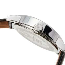 Pre Owned Aigner Brown Stainless Steel Leather Cortina A26002 Men's Wristwatch 41 mm