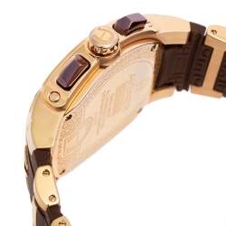 Pre Owned Aigner Silver Gold Plated Stainless Steel Rubber Palermo A58500 Men's Wristwatch 47 mm