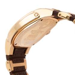 Pre Owned Aigner Silver Gold Plated Stainless Steel Rubber Palermo A58500 Men's Wristwatch 47 mm