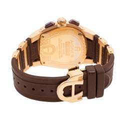 Pre Owned Aigner Silver Gold Plated Stainless Steel Rubber Palermo A58500 Men's Wristwatch 47 mm