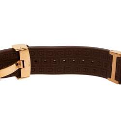 Pre Owned Aigner Silver Gold Plated Stainless Steel Rubber Palermo A58500 Men's Wristwatch 47 mm