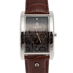 Pre Owned ساعة يد رجالية آيغنر مودينا نودو A16100 ستانلس ستيل بني 30 مم