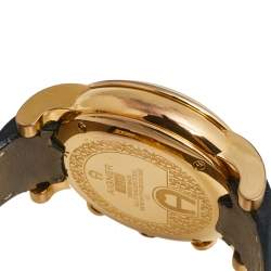 Pre Owned Aigner Brown Rose Gold Plated Stainless Steel Crocodile Bari A37500 Men's Wristwatch 46 mm