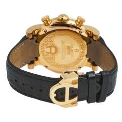 Pre Owned Aigner Brown Rose Gold Plated Stainless Steel Crocodile Bari A37500 Men's Wristwatch 46 mm