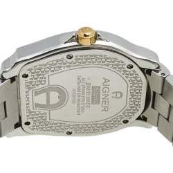 Pre Owned Aigner Silver Two Tone Stainless Steel Signa A105101 Men's Wristwatch Set 40 mm 