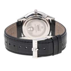 Pre Owned Etienne Aigner Black Stainless Steel Leather Treviso A44100 Men's Wristwatch 42 mm