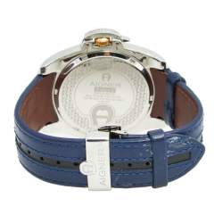 Pre Owned ساعة يد رجالية آيغنر لوكا A18100 وجلد ستانلس ستيل بلونين زرقاء  45 مم