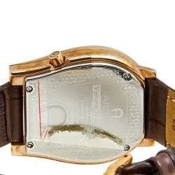 Pre Owned Aigner Brown Rose Gold Plated Stainless Steel Crocodile Verona Nuovo 44 A22000 Men's Wristwatch 37 mm