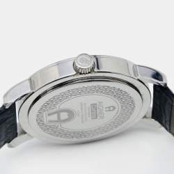 Pre Owned Aigner Black Stainless Steel Leather Cortina A26000 Men's Wristwatch 42 mm