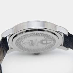 Pre Owned Aigner Black Stainless Steel Leather Cortina A26000 Men's Wristwatch 42 mm