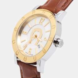 Pre Owned ساعة يد رجالية ايغنر كورتينا A26000 جلد ستانلس ستيل لونين بيضاء 41 مم