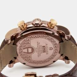 Aigner Brown PVD Coated Stainless Steel Leather Bari A37500 Men's Wristwatch 46 mm
