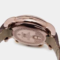 Aigner Brown PVD Coated Stainless Steel Leather Bari A37500 Men's Wristwatch 46 mm
