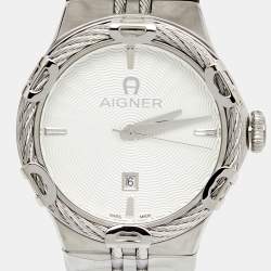 Aigner Silver Stainless Steel Parma A135100 Men's Wristwatch 42 mm