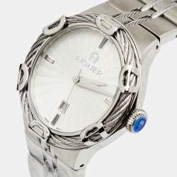 Aigner Silver Stainless Steel Parma A135100 Men's Wristwatch 42 mm