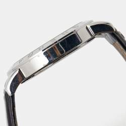 Pre Owned Aigner Silver Stainless Steel Leather Cortina A26000 Men's Wristwatch 42 mm