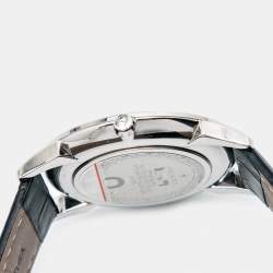 Aigner Black Stainless Steel Leather Treviso A44000 Men's Wristwatch 42 mm Cufflinks and Pen Set 