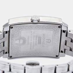 Pre Owned Aigner Brown Stainless Steel Bresica A34100 Men's Wristwatch 33 mm