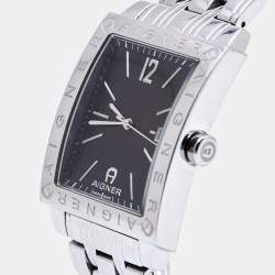 Pre Owned Aigner Brown Stainless Steel Bresica A34100 Men's Wristwatch 33 mm