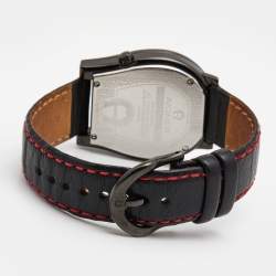 Aigner Black PVD Coated Stainless Steel Leather Verona Nuovo 44 A22000 Men's Wristwatch 37 mm 