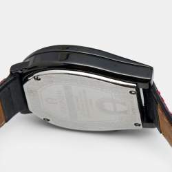 Aigner Black PVD Coated Stainless Steel Leather Verona Nuovo 44 A22000 Men's Wristwatch 37 mm 