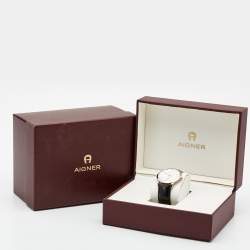 Pre Owned Aigner Silver Two Tone Stainless Steel Trevisio A44100 Men's Wristwatch 42 mm