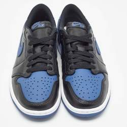 Air Jordans Blue/Black Leather Jordan 1 Retro Low OG Mystic Navy Sneakers Size 40