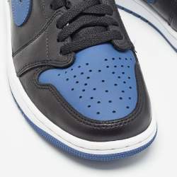 Air Jordans Blue/Black Leather Jordan 1 Retro Low OG Mystic Navy Sneakers Size 40