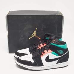 Air Jordans Multicolor Leather and Suede Jordan 1 Mid SE South Beach Sneakers Size 42