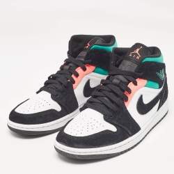 Air Jordans Multicolor Leather and Suede Jordan 1 Mid SE South Beach Sneakers Size 42