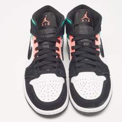 Air Jordans Multicolor Leather and Suede Jordan 1 Mid SE South Beach Sneakers Size 42