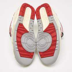 Pre Owned Air Jordans x Off-White White/Red Leather Jordan 2 Retro Low SP Sneakers Size 43