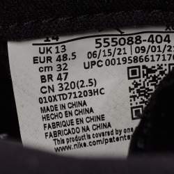 Pre Owned Air Jordans Blue/Black Leather Jordan 1 Retro High OG Dark Marina Blue Sneakers Size 48.5