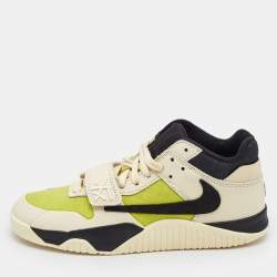 Air Jordans Multicolor Leather and Canvas Jordan Jumpman Jack TR Travis Scott Bright Cactus Sneakers Size 41