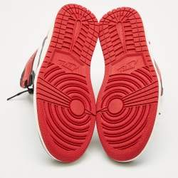 Pre Owned Air Jordans Multicolor Leather Jordan 1 Retro High OG Black Toe Reimagined Sneakers Size 42