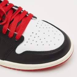 Pre Owned Air Jordans Multicolor Leather Jordan 1 Retro High OG Black Toe Reimagined Sneakers Size 42