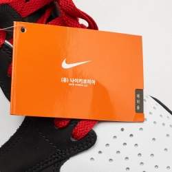 Pre Owned Air Jordans Multicolor Leather Jordan 1 Retro High OG Black Toe Reimagined Sneakers Size 42