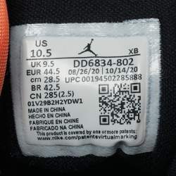 Pre Owned Air Jordans Multicolor Patent and Leather Jordan 1 Mid SE Turf Orange Sneakers Size 44.5