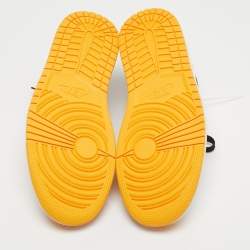 Pre Owned Air Jordans Multicolor Leather Jordan 1 Low Taxi Sneakers Size 43