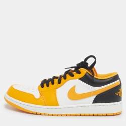 Pre Owned Air Jordans Multicolor Leather Jordan 1 Low Taxi Sneakers Size 43