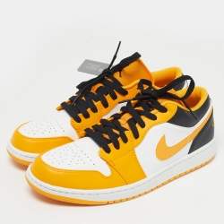Pre Owned Air Jordans Multicolor Leather Jordan 1 Low Taxi Sneakers Size 43