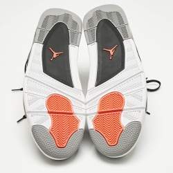 Pre Owned Air Jordans Grey Durabuck Leather Jordan 4 Retro Infrared Sneakers Size 48.5