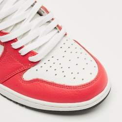 Pre Owned Air Jordans Multicolor Leather Jordan 1 Retro High OG Light Fusion Red Sneakers Size 45.5