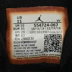 مملوكة مسبقًا حذاء رياضي اير جوردانز جلد أسود/رمادي جوردان 1 ميد شادو أحمر مقاس 45