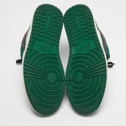 مملوكة مسبقًا حذاء رياضي اير جوردانز جلد أسود/رمادي جوردان 1 ميد شادو أحمر مقاس 45