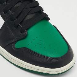 مملوكة مسبقًا حذاء رياضي اير جوردانز جلد أسود/رمادي جوردان 1 ميد شادو أحمر مقاس 45