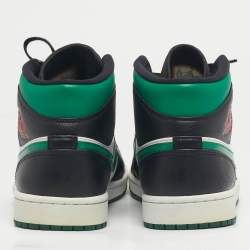 مملوكة مسبقًا حذاء رياضي اير جوردانز جلد أسود/رمادي جوردان 1 ميد شادو أحمر مقاس 45