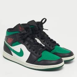 مملوكة مسبقًا حذاء رياضي اير جوردانز جلد أسود/رمادي جوردان 1 ميد شادو أحمر مقاس 45